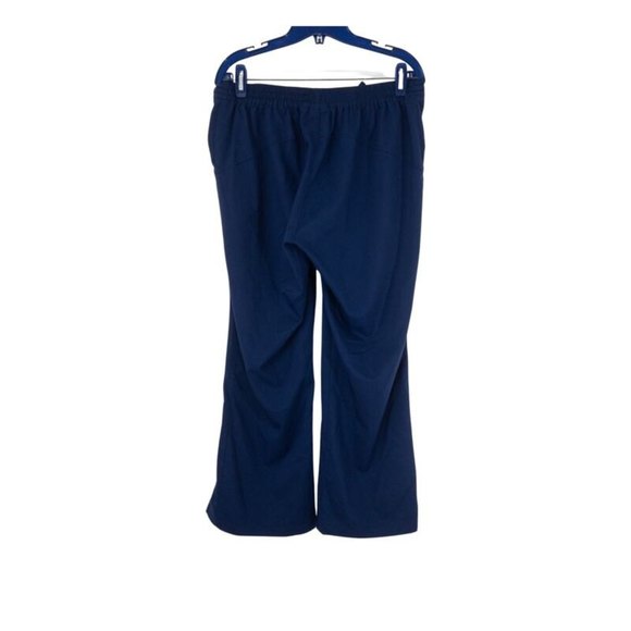 Healing Hands Purple Label Petite Scrub Pants Wide Leg Navy Blue Size L 31x27.5 - Picture 2 of 3